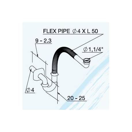 Tubo Flessibile Per Scarico Lavandino.Scarico Flessibile Regolabile In Altezza Composto Da Sifone In Polipropilene Tubo Flessibile In Pvc E Gomito Bianco