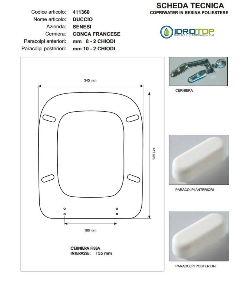 Ceramiche Senesi Serie Duccio.Copriwater Sedile Per Vaso Modello Duccio Senesi