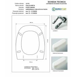 Copriwater Pozzi Ginori ITALICA META WHISKY  Cerniera Cromo-Sedile-Asse Wc 