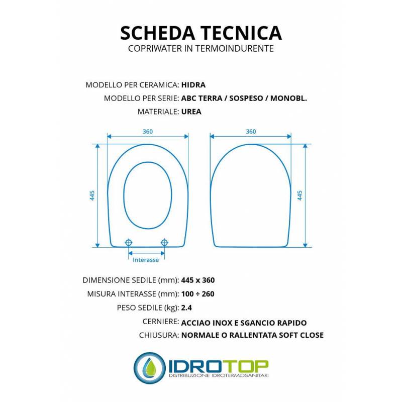 Hidra Ceramica Serie Abc.Toilet Seat For Hidra Abc Terra Suspended Mb Termoind Normal Soft Close Ebay