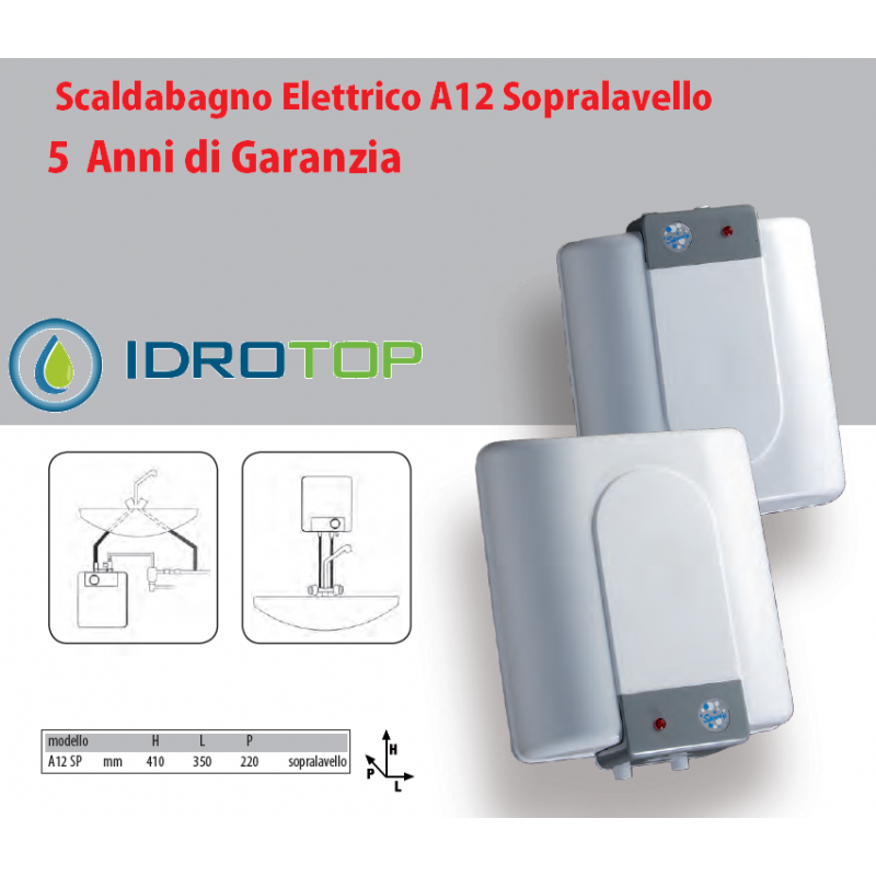 A12sp scaldacqua elettrico sopra lavello lt. 12 5/a BANDINI SPA