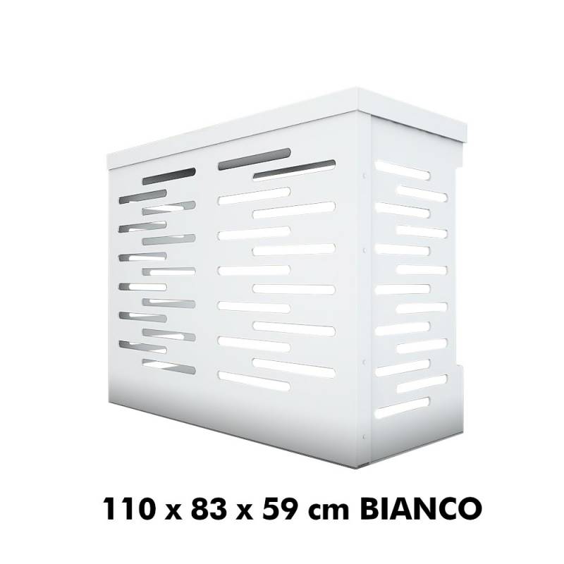 Copri condizionatore copertura decorativa per pompa esterna in alluminio 86  cm / Bianco