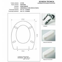 Copriwater Pozzi Ginori FANTASIA WHISKY   Cerniera Cromo-Sedile-Asse Wc 